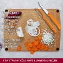 Victorinox Swiss Made Swiss Classic Kitchen Knife Set-11cm Wavy & 8 cm Straight Edge,Universal Peeler,Orange