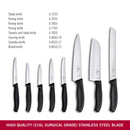Victorinox Swiss Classic Kitchen Knife Set of 8 with Wooden Storage Block, Black, Swiss Made