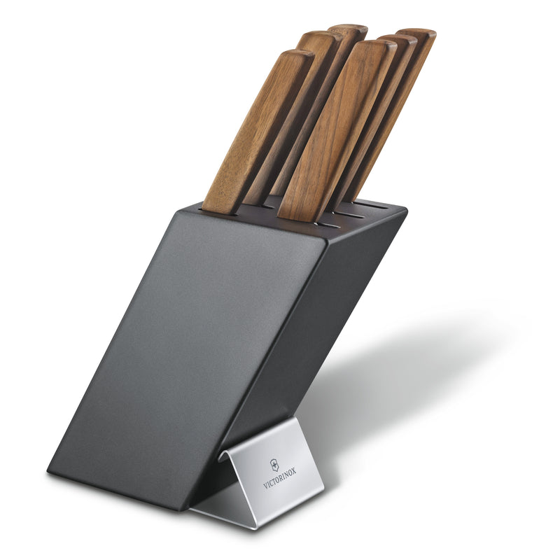 Victorinox Stainless Steel Modern Kitchen Knife Set with Storage Block,Wooden Handle,Swiss Made