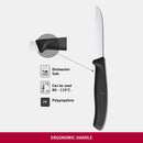 Victorinox Swiss Made Swiss Classic Stainless Steel Cutting & Chopping Kitchen Knife, Wavy Edge, 8 cm, Black