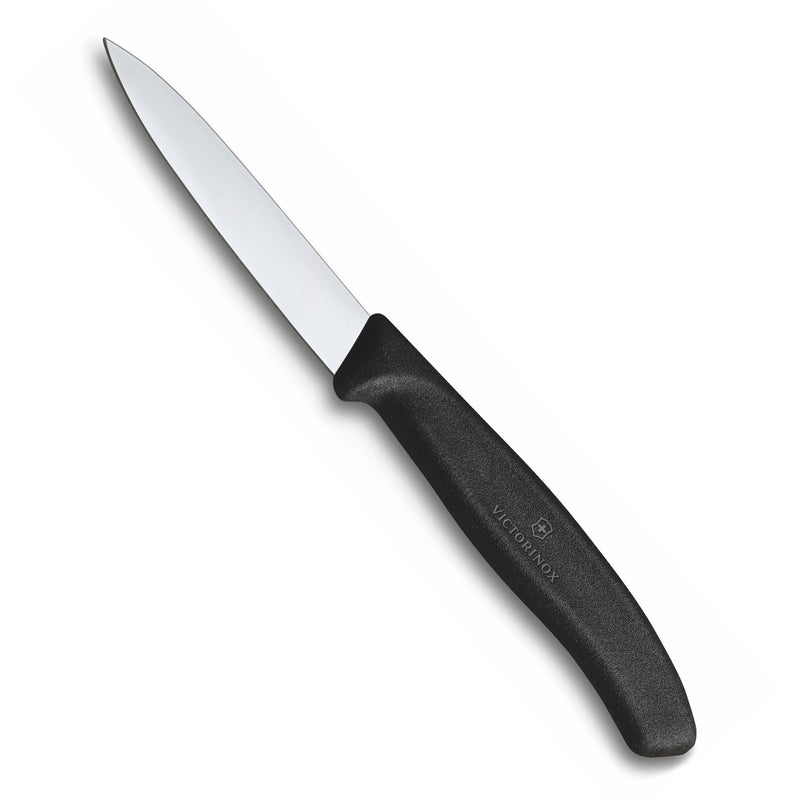 Victorinox Stainless Steel Kitchen Knife, "Swiss Classic" Straight Edge, 8 cm, Black, Swiss Made