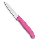 Victorinox Swiss Made Stainless Steel Kitchen Knife, "Swiss Classic" Wavy Edge, 8 cm, Pink