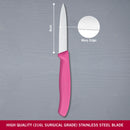 Victorinox Swiss Made Stainless Steel Kitchen Knife, "Swiss Classic" Wavy Edge, 8 cm, Pink