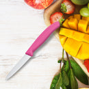 Victorinox Swiss Made Stainless Steel Kitchen Knife, "Swiss Classic" Wavy Edge, 8 cm, Pink