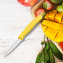 Victorinox Swiss Made Kitchen Knife, Stainless Steel Vegetable Cutting and Chopping Knife, Serrated Edge, 8 cm, Yellow