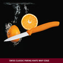 Victorinox Swiss Made Stainless Steel Kitchen Knife, "Swiss Classic" Serrated Edge, 8 cm, Orange