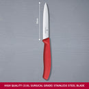 Victorinox Swiss Made Stainless Steel Kitchen Knife "Swiss Classic" Straight Edge,Beveled Tip,10 cm, Red