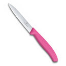 Victorinox Swiss Made Stainless Steel Kitchen Knife "Swiss Classic" Straight Edge,Beveled Tip,10 cm, Pink