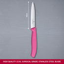 Victorinox Swiss Made Stainless Steel Kitchen Knife "Swiss Classic" Straight Edge,Beveled Tip,10 cm, Pink