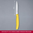Victorinox Swiss Made Stainless Steel Kitchen Knife "Swiss Classic" Straight Edge,Beveled Tip,10 cm,Yellow