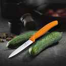 Victorinox Swiss Made Stainless Steel Kitchen Knife "Swiss Classic" Straight Edge,Beveled Tip,10 cm, Orange
