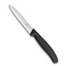 Victorinox Swiss Made, Stainless Steel Swiss Classic Paring Knife, 10 cm, Serrated Edge with Pointed Tip, Black, Multipurpose Knife