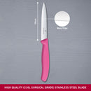 Victorinox Swiss Made Stainless Steel Swiss Classic Paring Knife, 10 cm, Serrated Edge with Pointed Tip, Pink, Multipurpose Knife