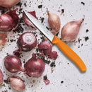 Victorinox Swiss Made Stainless Steel Swiss Classic Paring Knife, 10 cm, Serrated Edge with Pointed Tip, Orange, Multipurpose Knife