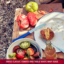 Victorinox Swiss Made, Stainless Steel Swiss Classic Paring Knife, 11 cm, Serrated Edge with Pointed Tip, Blue, Multipurpose Knife