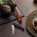 Victorinox "Swiss Classic" Folding Knife,11cm Round Tip Wavy Edge ,Black,Swiss Made
