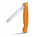 Victorinox "Swiss Classic" Folding Knife, 11cm Round Tip Wavy Edge, Orange, Swiss Made