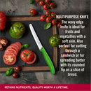 Victorinox Swiss Made Stainless Steel Swiss Classic Kitchen Knife, 11 cm Multipurpose, Round Tip Wavy Edge Knife, Green