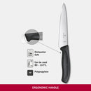 Victorinox Swiss Classic Stainless Steel Carving Knife, Straight Blade, 15 cm, Black, Swiss Made