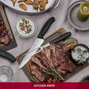 Victorinox Swiss Classic Stainless Steel Carving Knife, Straight Blade, 15 cm, Black, Swiss Made