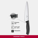 Victorinox Swiss Classic Stainless Steel Carving Knife, Straight Blade, 19 cm, Black, Swiss Made