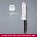 Victorinox Swiss Made Swiss Classic Stainless Steel Stamped Santoku Chef Knife,Fluted Edge, 17 cm, Black,