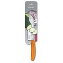 Victorinox Swiss Made Swiss Classic Stainless Steel Stamped Santoku Knife, Fluted Edge,17 cm, Orange