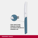 Victorinox "Swiss Modern" Kitchen Knife, Round Tip Wavy Edge, 11 cm, Cornflower Blue, Swiss Made