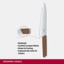 Victorinox Swiss Modern Stainless Steel Carving Knife, Straight Blade, Walnut, 22 cm, Swiss Made