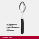Victorinox “Swiss Modern” Set of 6 Tea Spoon, Stainless Steel, Black, Swiss Made