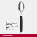 Victorinox “Swiss Modern” Set of 6 Table Spoon, Stainless Steel, Black, Swiss Made