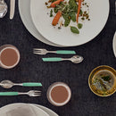 Victorinox “Swiss Modern” Set of 6 Desert Spoons, Stainless Steel, Mint Green, Swiss Made