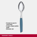 Victorinox “Swiss Modern” Set of 6 Tea Spoon, Stainless Steel, Cornflower Blue, Swiss Made