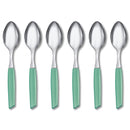 Victorinox “Swiss Modern” Set of 6 Tea Spoon, Stainless Steel, Mint Green, Swiss Made