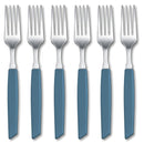 Victorinox “Swiss Modern” Set of 6 Table Forks, Stainless Steel, Cornflower Blue, Swiss Made