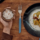 Victorinox “Swiss Modern” Set of 6 Table Forks, Stainless Steel, Cornflower Blue, Swiss Made