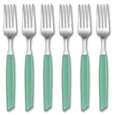 Victorinox “Swiss Modern” Set of 6 Table Fork, Stainless Steel, Mint Green, Swiss Made