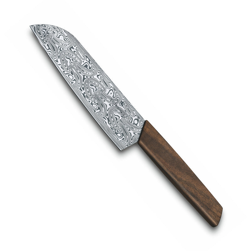 Victorinox Damast Steel Chopping Knife with Straight Edge, 17 cm, Brown, Swiss Made