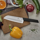 Victorinox Swiss Modern Stainless Steel Santoku Knife with Fluted Edge, 17 cm, Black, Swiss Made