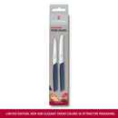Victorinox Swiss Modern Paring Knife Set of 2, Tomato and Paring Knives, Marine, Limited Edition, Swiss Made