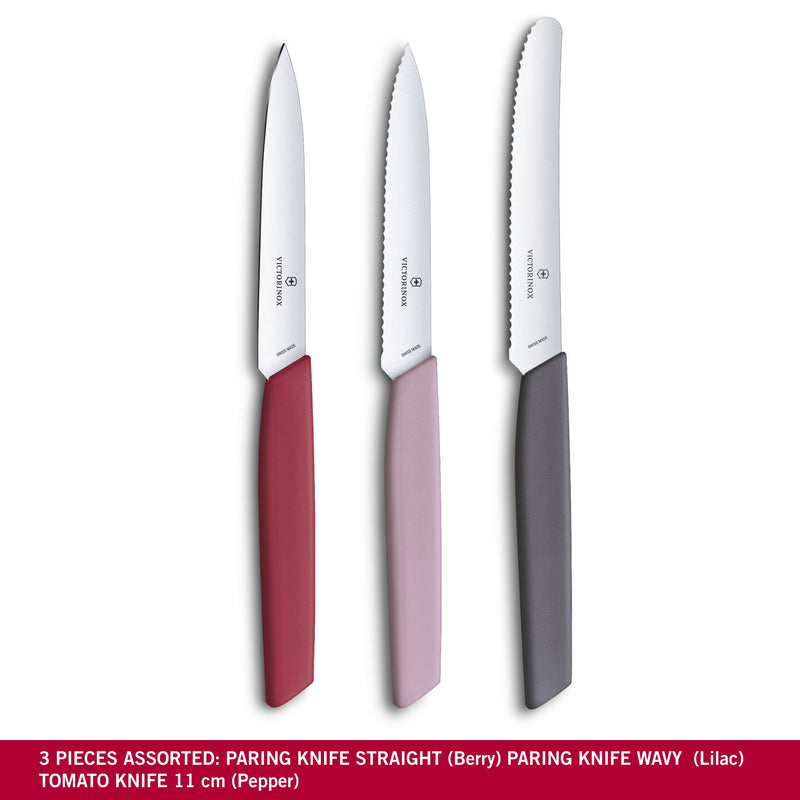 Victorinox Swiss Modern Paring Knife Set of 3, Tomato and Paring Knives, Flower, Limited Edition, Swiss Made