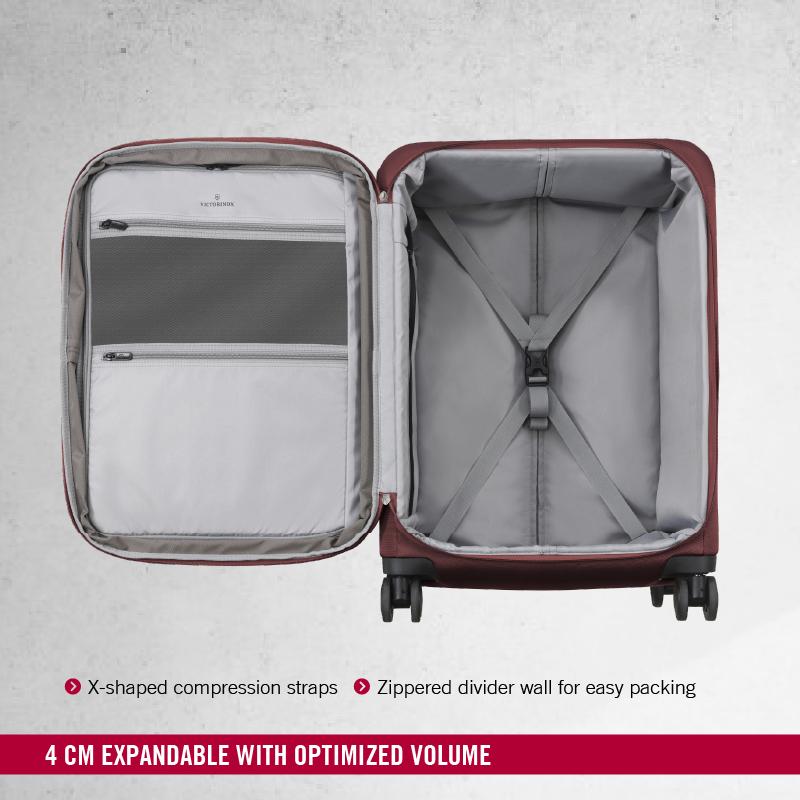 Victorinox Connex Softside Medium Expandable Travel Trolley Suitcase Burgundy