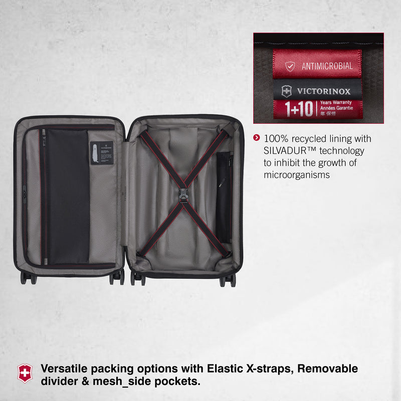 Victorinox Spectra 3.0 Hardside Expandable Global Carry-On Travel Trolley Suitcase Black