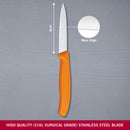 Victorinox Swiss Made Stainless Steel Kitchen Knife, "Swiss Classic" Serrated Edge, 8 cm, Orange