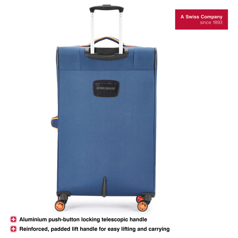 Wenger Fiero-Pro Large Softside Suitcase, 116 Litres, Blue/Orange, Swiss designed-blend of style & function