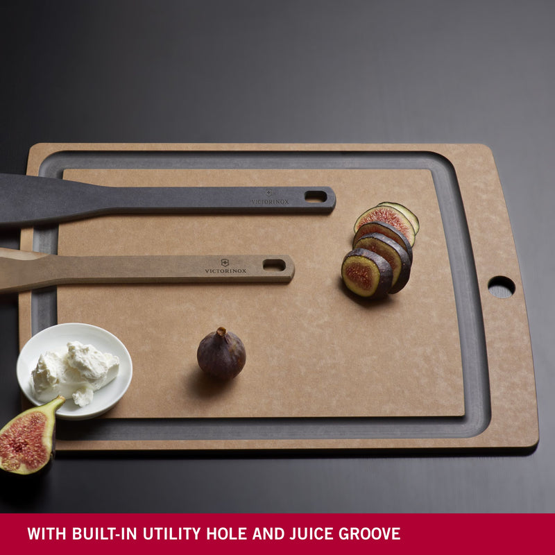 Victorinox Wooden Kitchen Chopping Board with Juice Groove - Brown, Large, Swiss Made