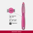 Victorinox Stainless Steel Swiss Classic Serrated/Wavy Edge Universal Peeler, Pink, Swiss Made
