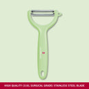 Victorinox Swiss Made Stainless Steel Swiss Classic Multipurpose Peeler Serrated/Wavy Edge, Apple Green, Peel Tomato Kiwi