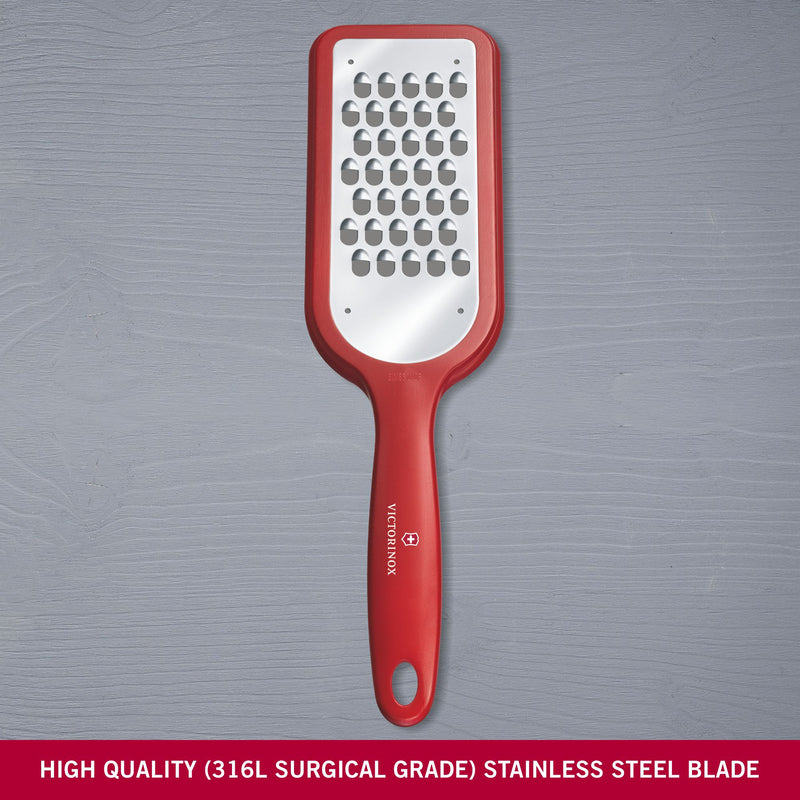 Victorinox Swiss Classic Stainless Steel Kitchen Grater, Rough Edge, Red, Swiss Made