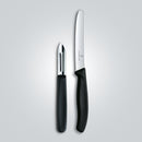 Victorinox Swiss Made Swiss Classic Kitchen Knife Set 2-Wavy Edge Knife & Traditional Peeler,Black
